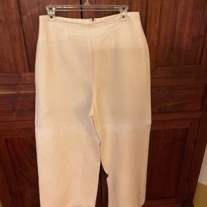 White linen Ann Taylor wide leg pants